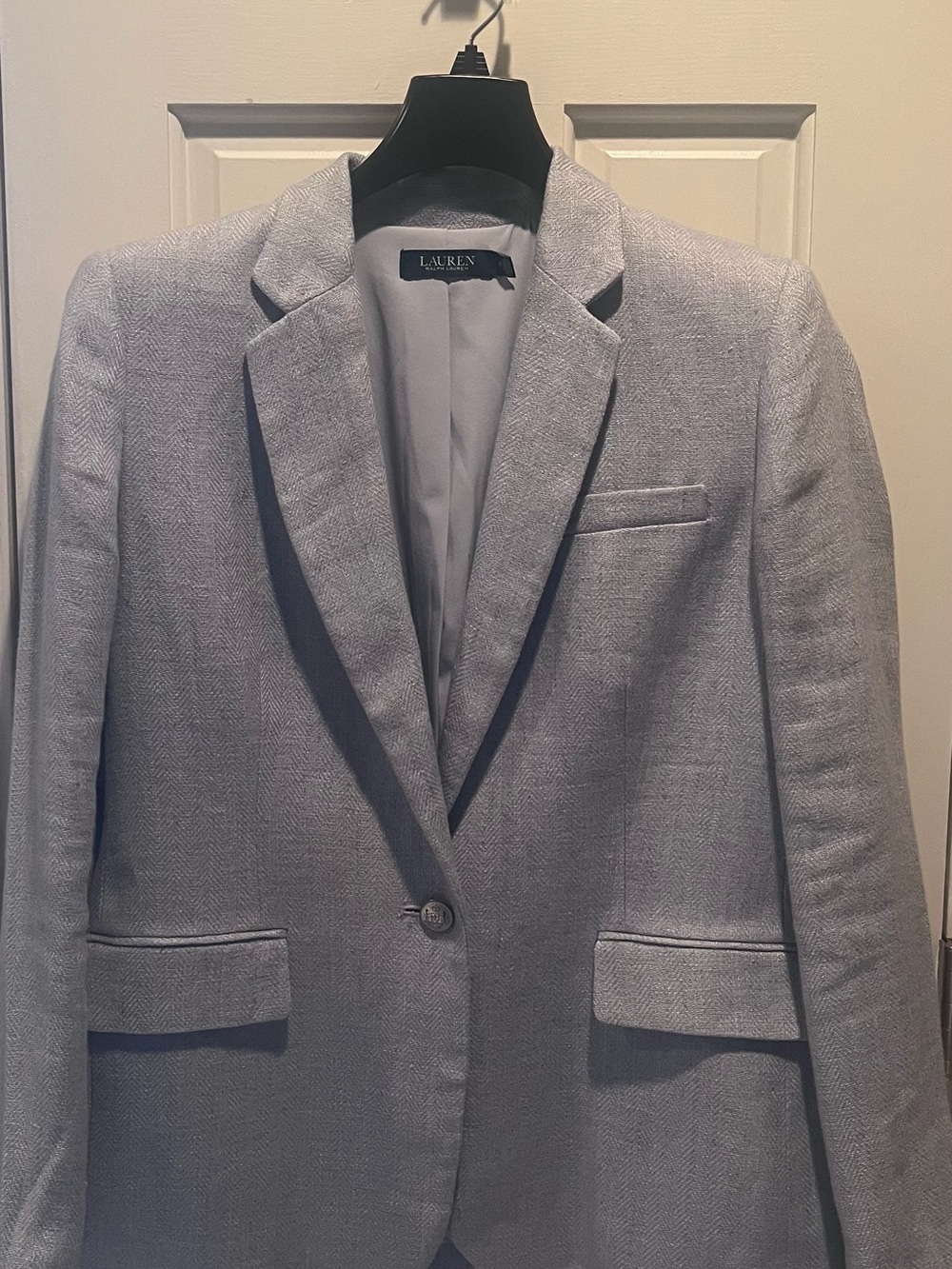 Ralph Lauren Light Gray Women's Single-Button Blazer